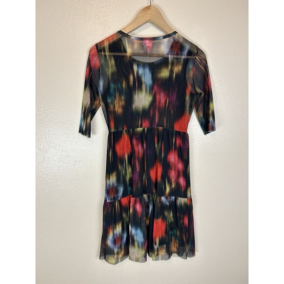 Baum Und Pferdgarten XS Mesh Dress Mini Short Sleeve Y2K Floral Blur Artsy - Picture 2 of 4